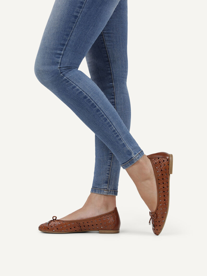 Lederballerina - braun, COGNAC NAPPA, hi-res