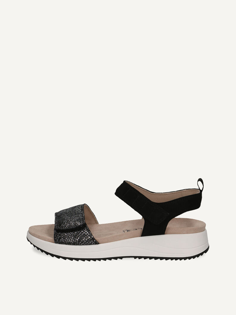 Ledersandale - schwarz, BLACK COMB, hi-res