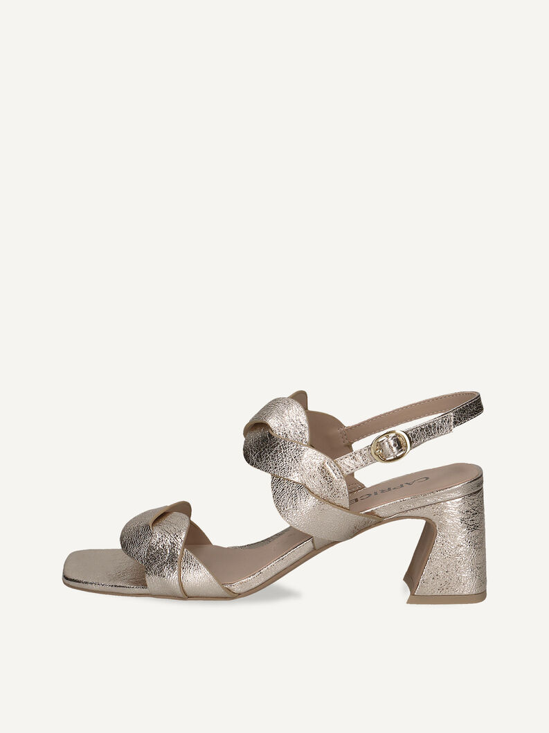 Ledersandalette - gold, LT.GOLD METAL., hi-res