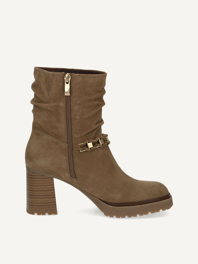 Lederstiefelette - khaki, OLIVE SUEDE, hi-res