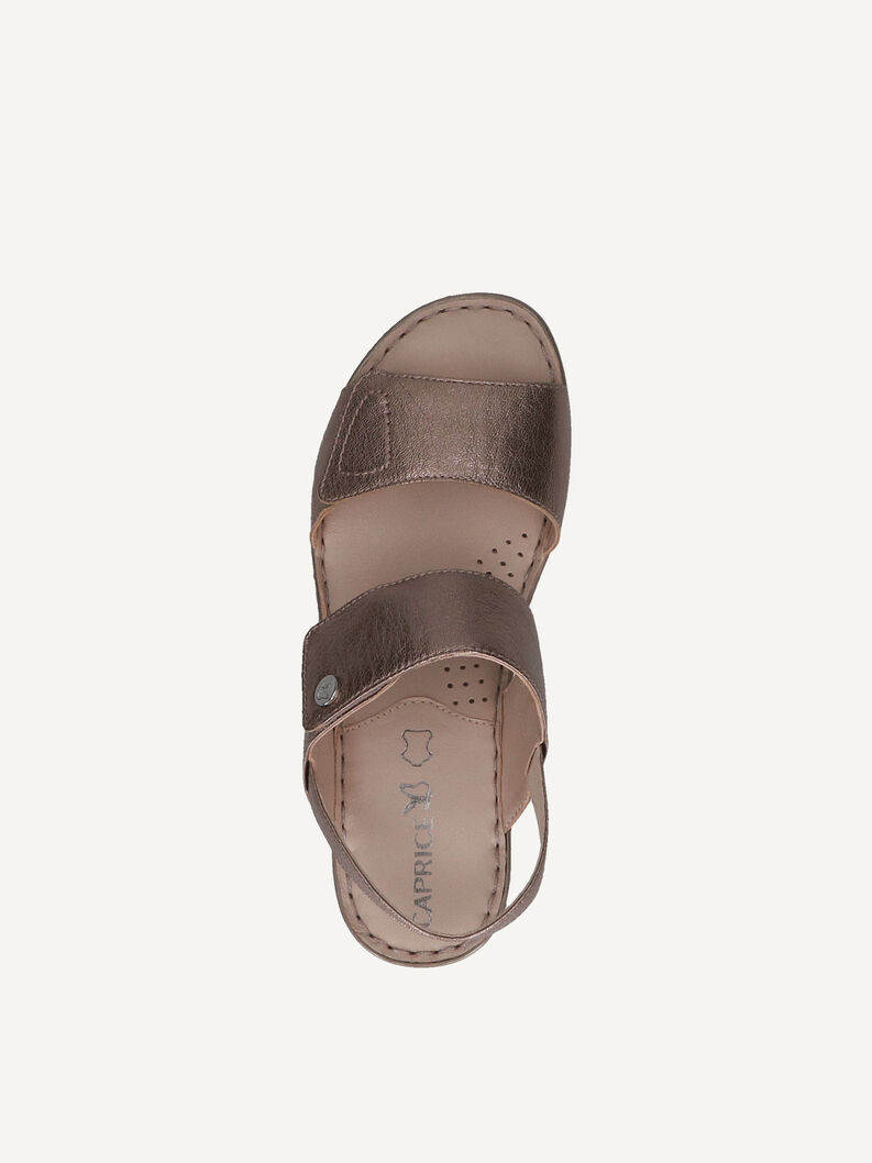 Ledersandalette - braun, TAUPE METALLIC, hi-res