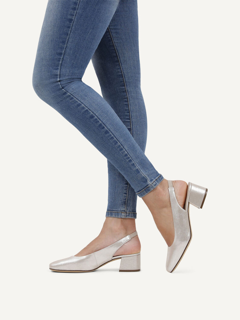 Slingpumps, TAUPE METALLIC, hi-res