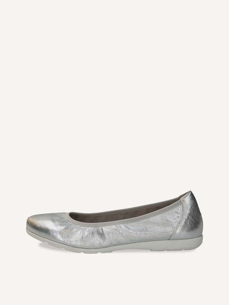 Lederballerina - silber, SILVER METAL., hi-res