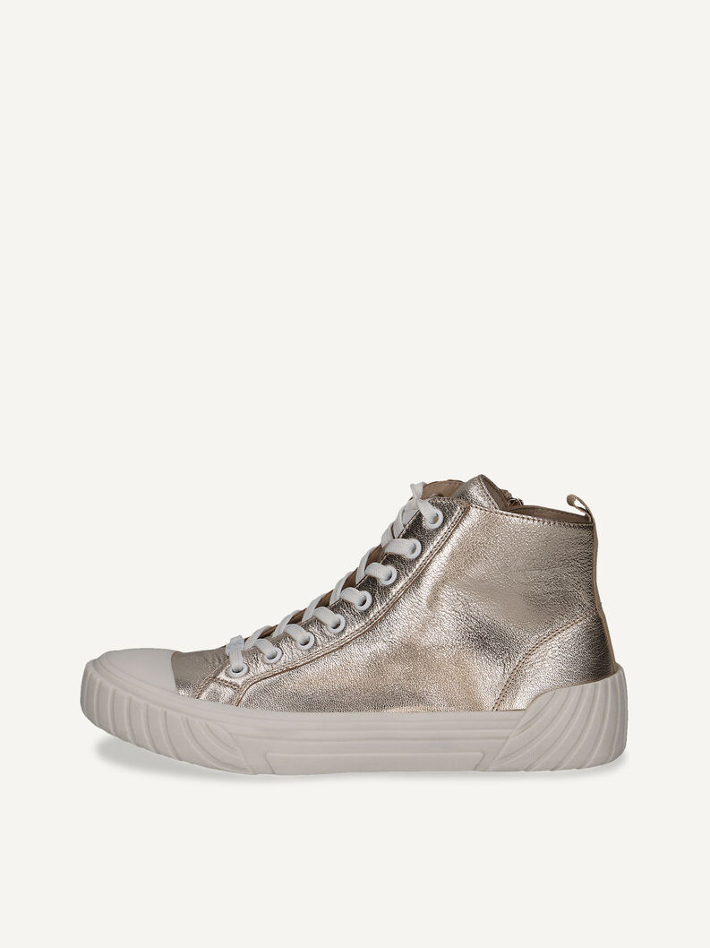 Ledersneaker - metallic, PLATIN METAL., hi-res