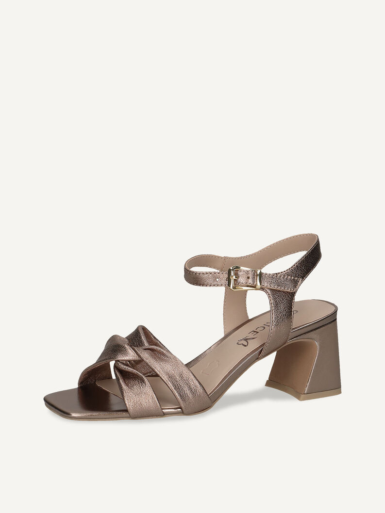 Ledersandalette - braun, TAUPE METALLIC, hi-res