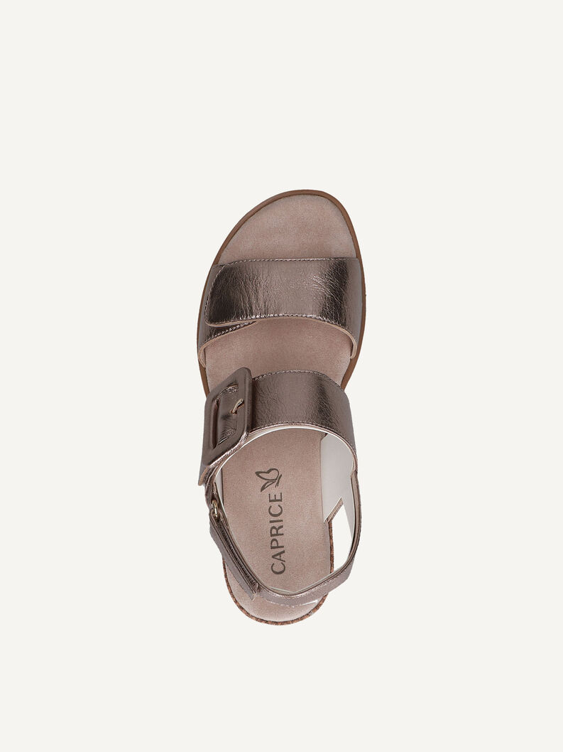 Ledersandalette - braun, TAUPE METALLIC, hi-res