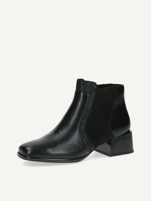 Lederstiefelette - schwarz, BLACK COMB, hi-res