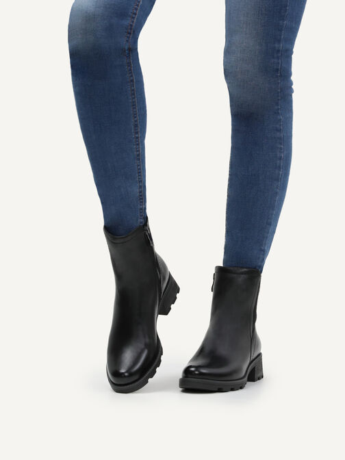 Lederstiefelette - schwarz, BLACK NAPPA, hi-res