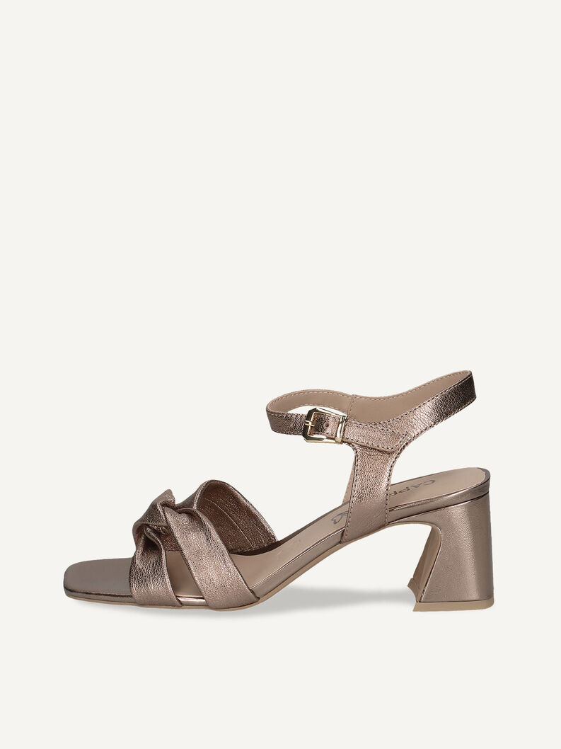 Ledersandalette - braun, TAUPE METALLIC, hi-res