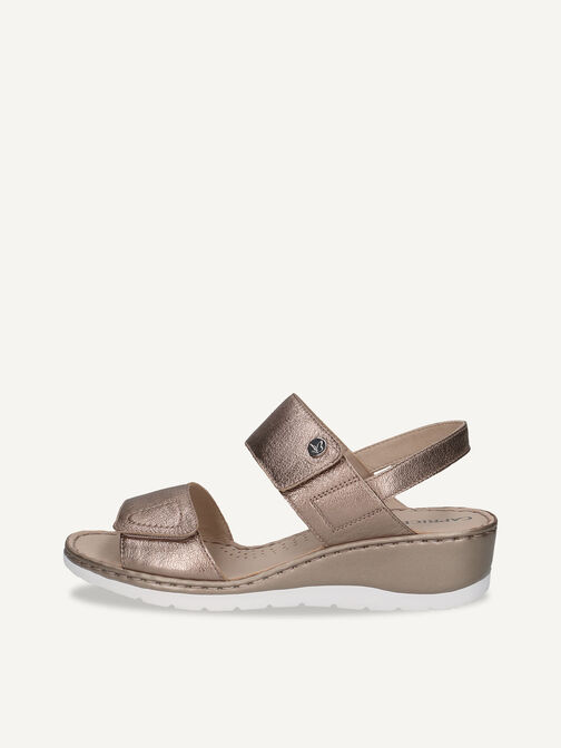 Sandale à talon, TAUPE METALLIC, hi-res