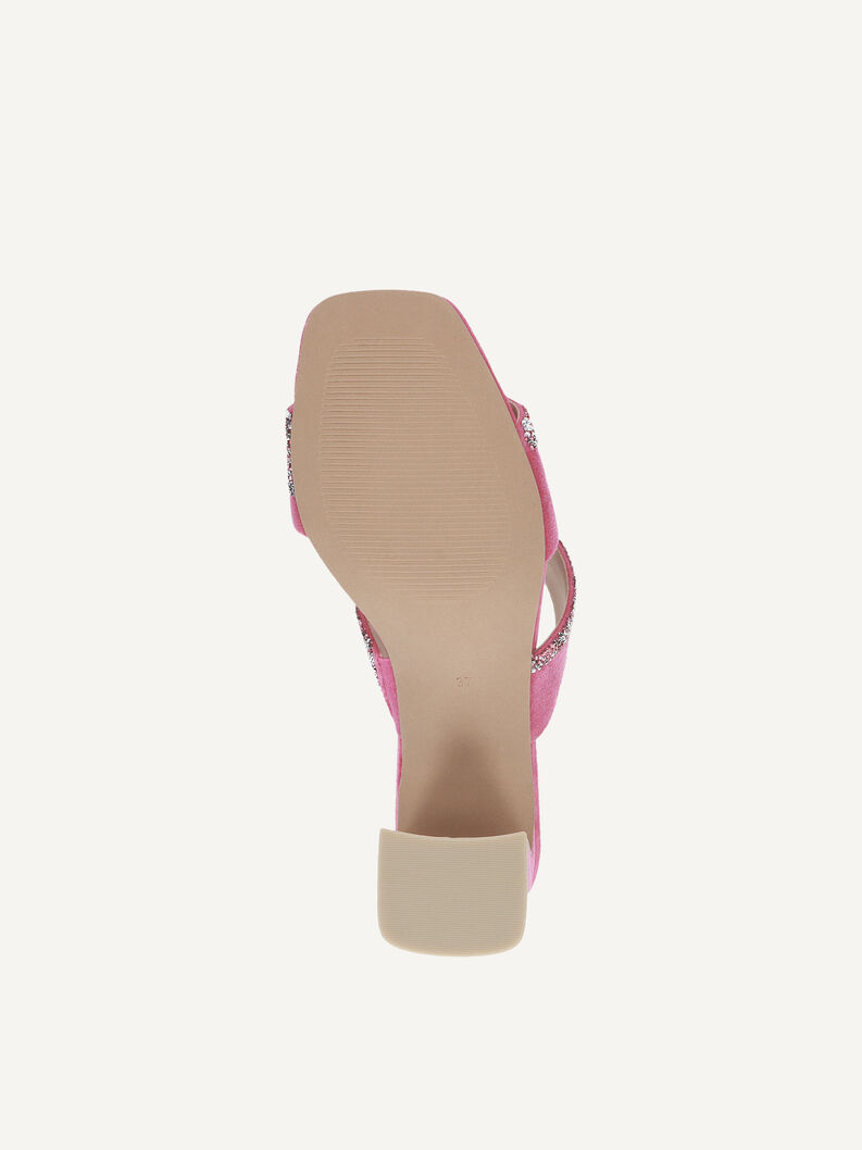 Lederpantolette - pink, FUCHSIA SUEDE, hi-res