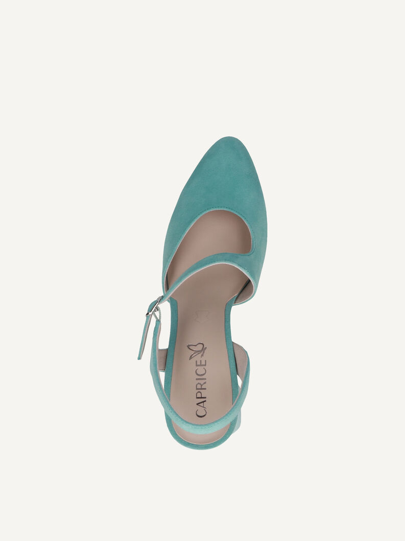Slingpumps, TURQUOISE SUED, hi-res