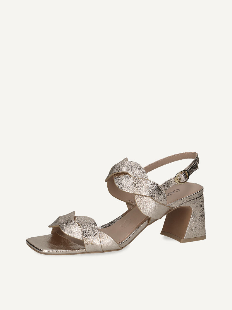 Ledersandalette - gold, LT.GOLD METAL., hi-res
