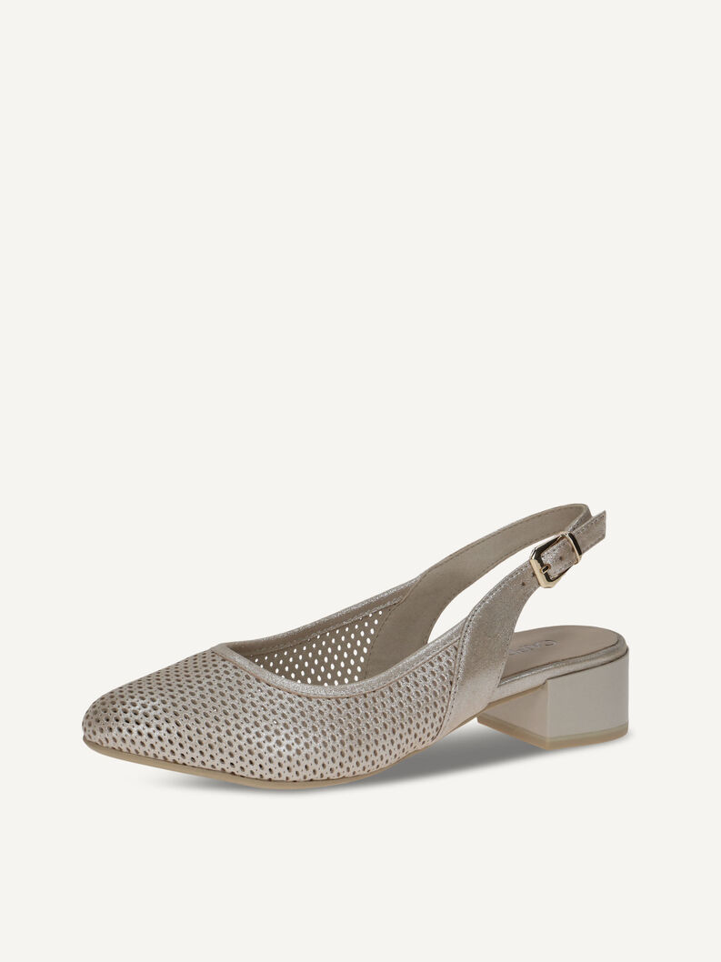 Slingpumps, TAUPE METALLIC, hi-res