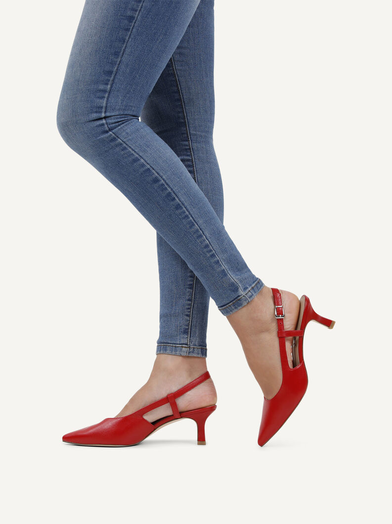 Slingpumps, RED NAPPA, hi-res