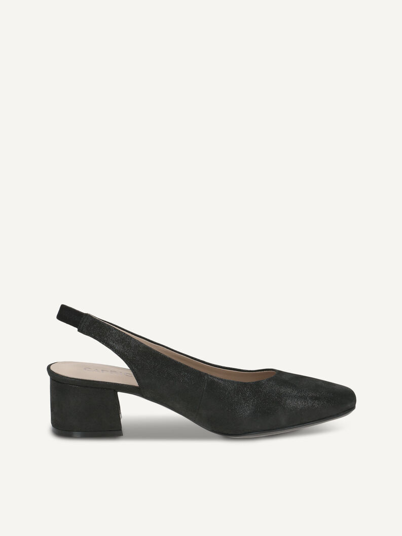 Slingpumps, BLACK METALLIC, hi-res