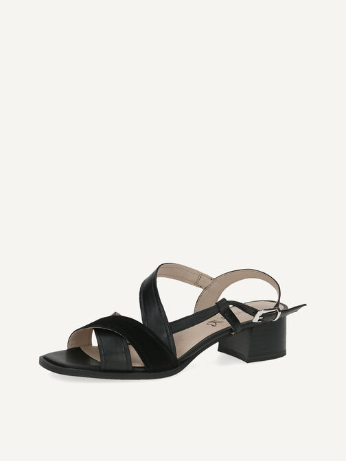 Ledersandalette - schwarz, BLACK COMB, hi-res