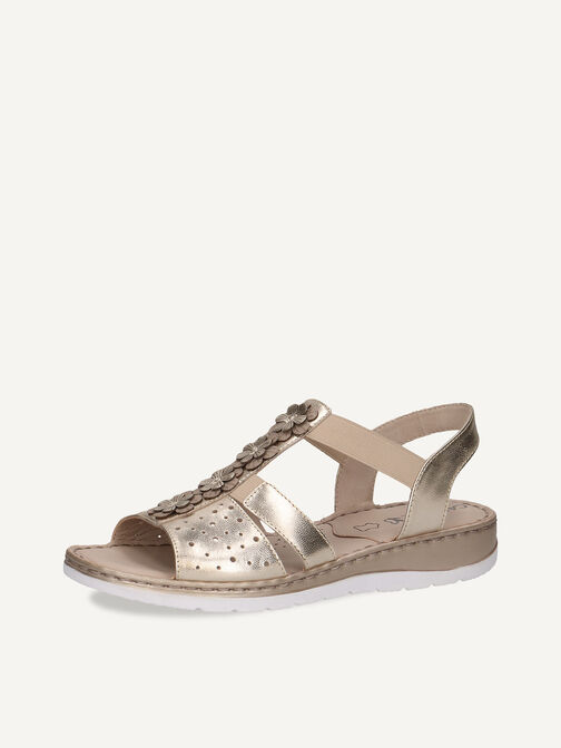 Ledersandalette - gold, LT.GOLD COMB, hi-res