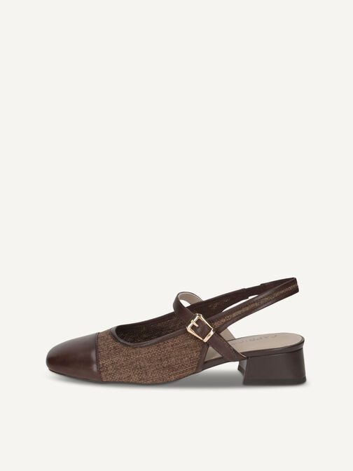 sling pumps, DK BROWN COMB, hi-res
