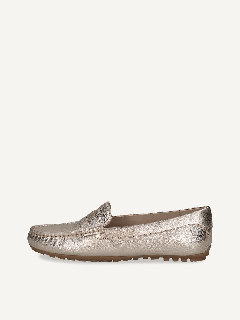 Ledermoccassin - metallic, PLATIN METAL., hi-res