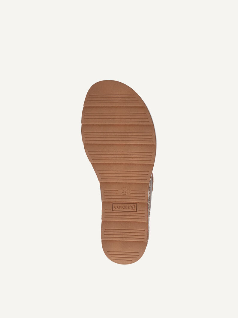 Lederpantolette - braun, TAUPE METALLIC, hi-res