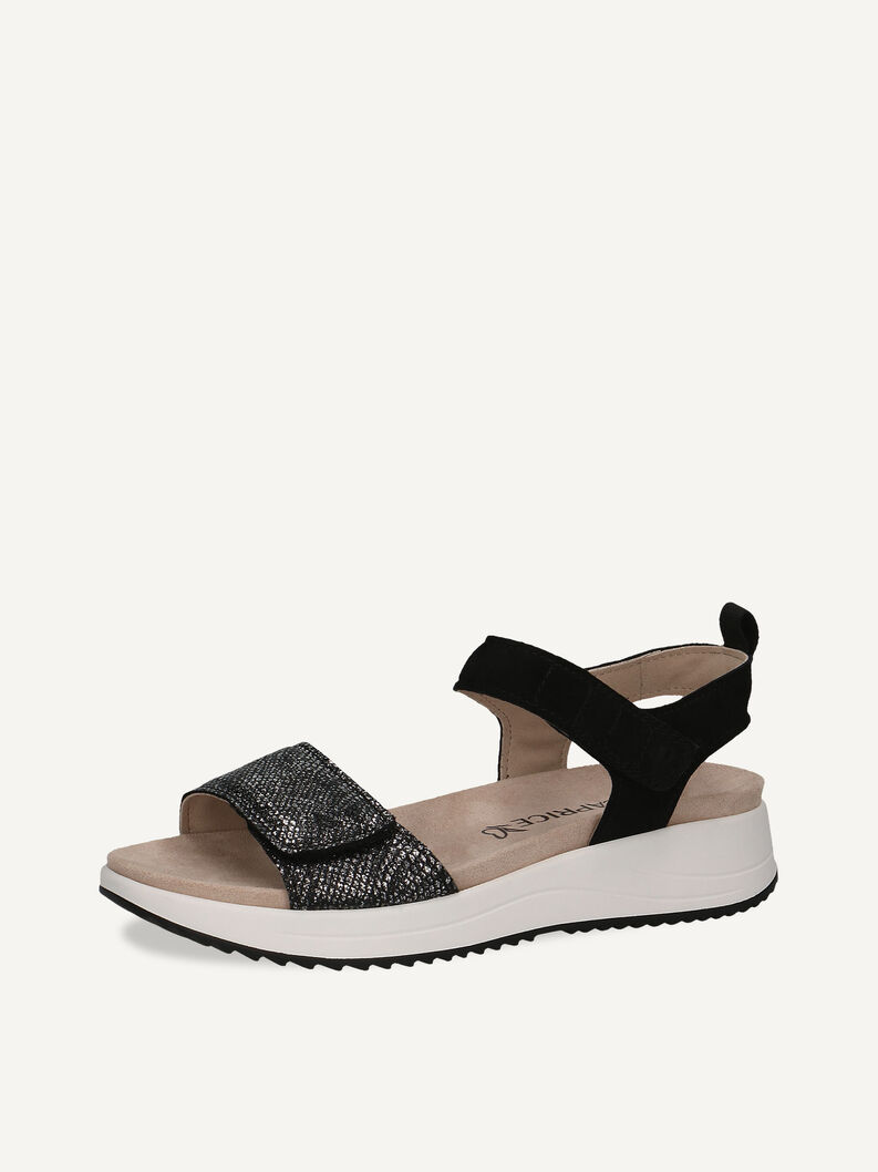 Ledersandale - schwarz, BLACK COMB, hi-res