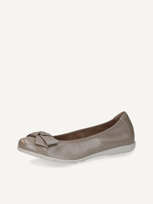 Lederballerina - braun, TAUPE PER.DEER, hi-res