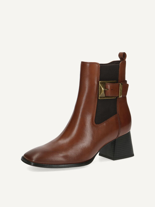 Bottine en cuir - marron, COGNAC NAPPA, hi-res