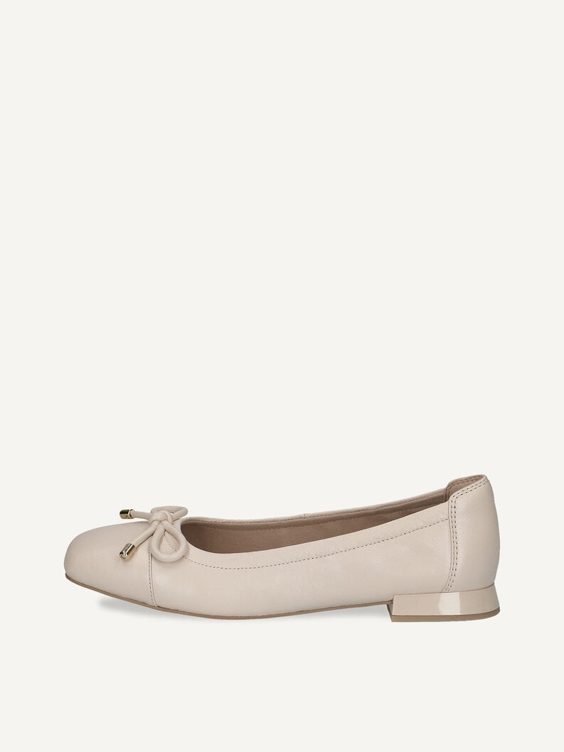 Lederballerina - beige, CREAM PERLATO, hi-res