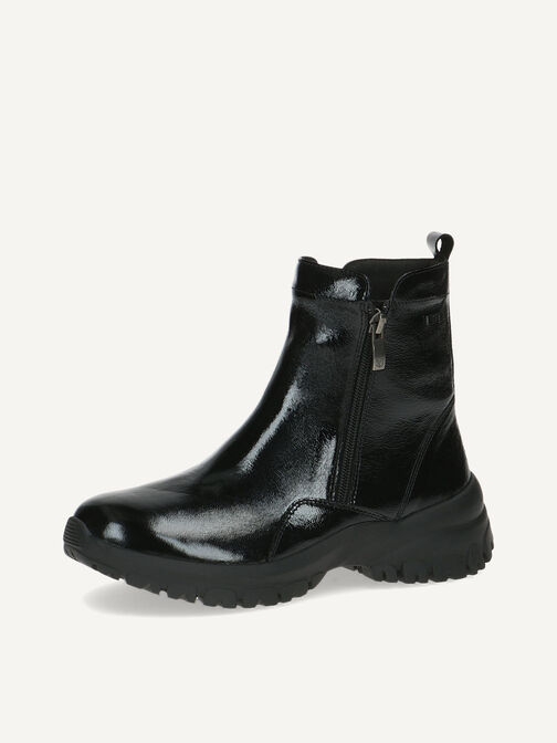 Lederstiefelette - schwarz Warmfutter, BLACK NAPLAK, hi-res