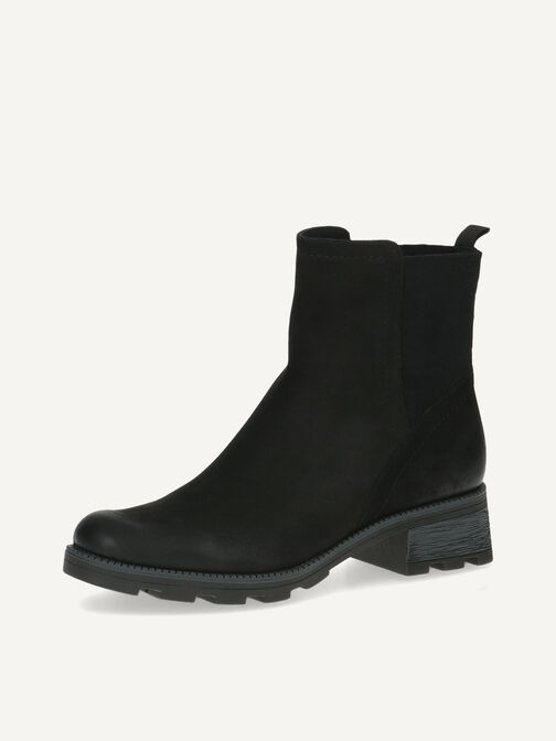 Lederstiefelette - schwarz, BLACK NUBUC, hi-res