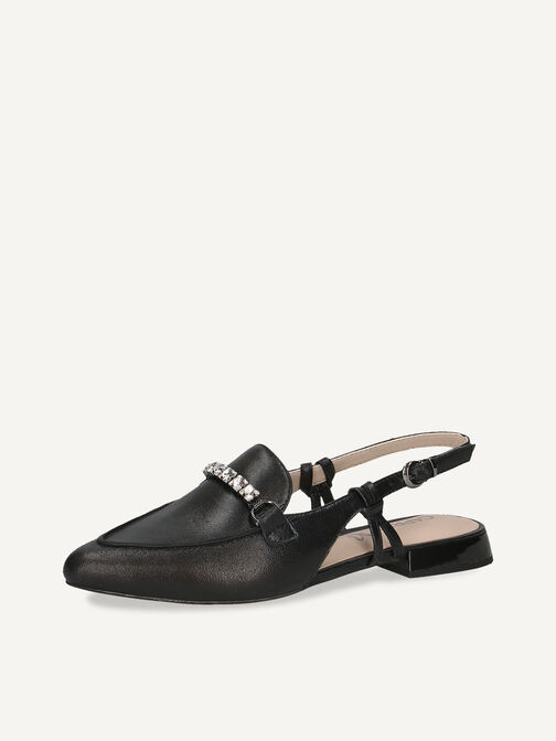 Escarpin en cuir - noir, BLACK METALLIC, hi-res
