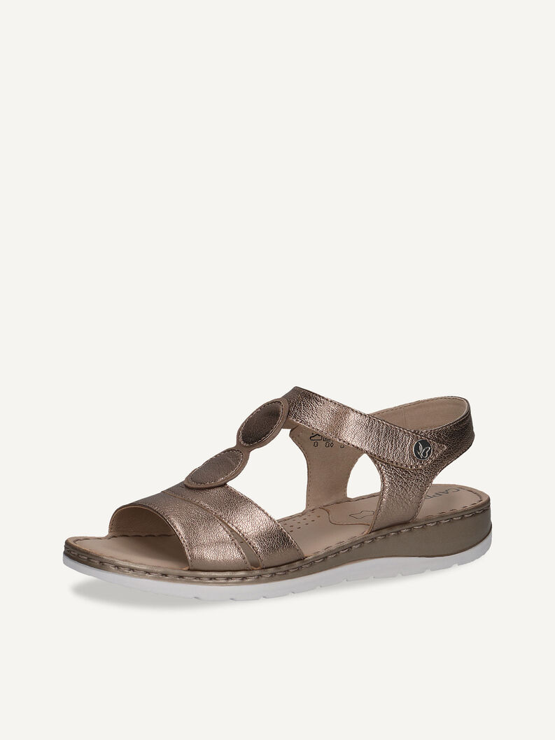 Ledersandalette - braun, TAUPE MET.COMB, hi-res