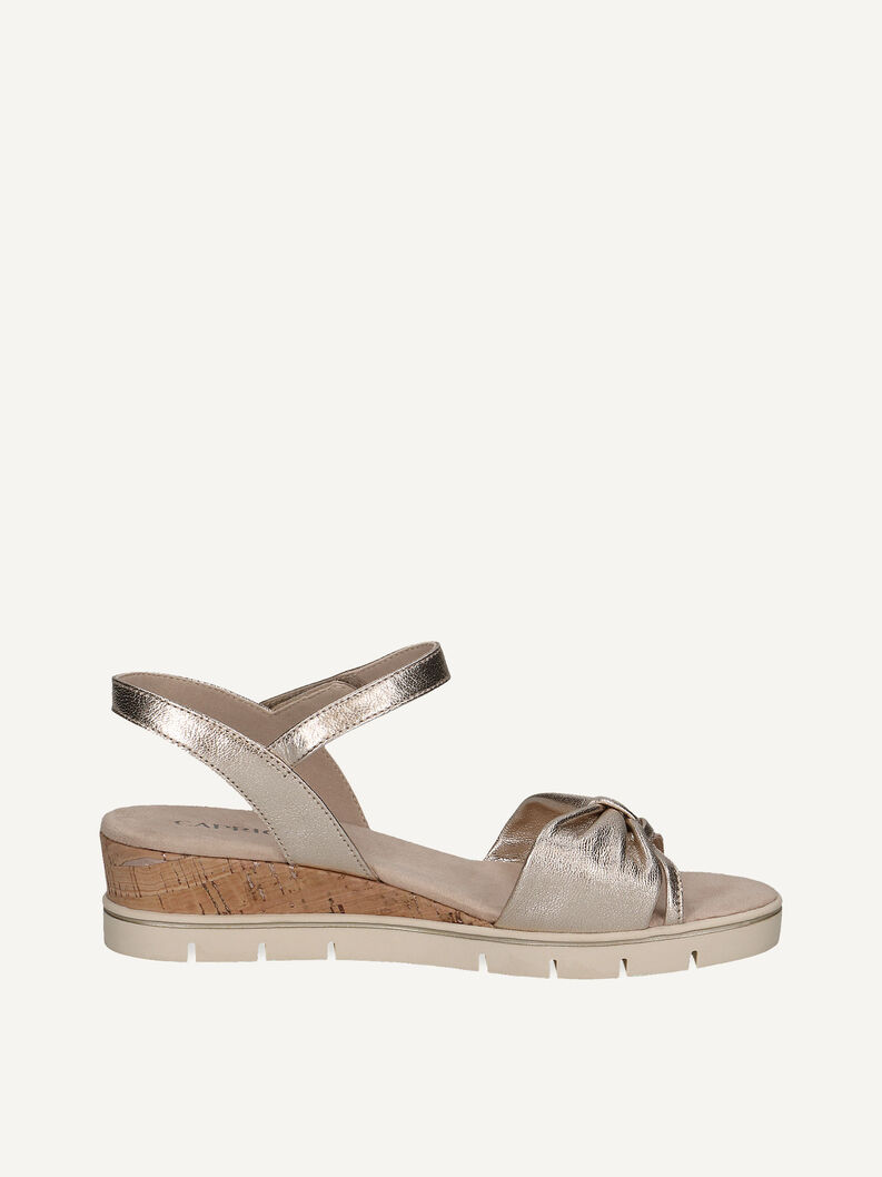 CAPRICE 9 9 28102 20, Sandali piatti Donna, Bianco (Wht Lea Black), 39 EU