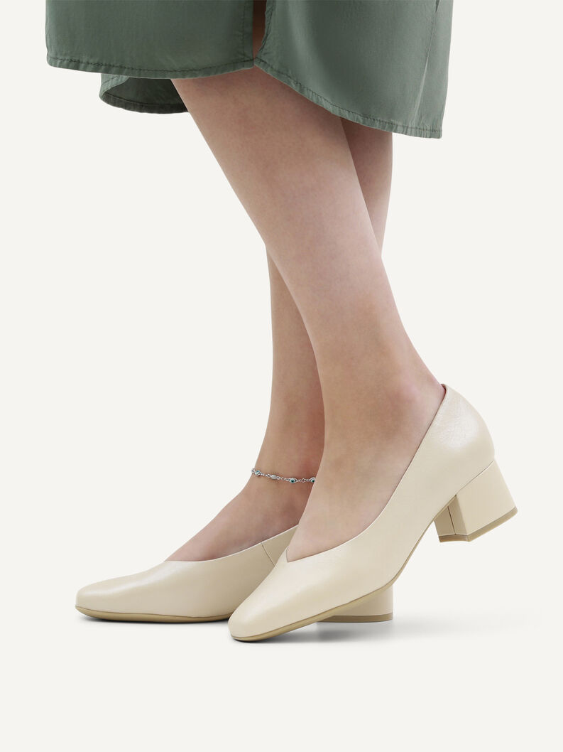 Lederpumps - beige, CREAM PERLATO, hi-res