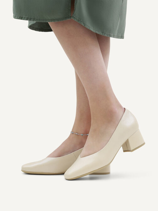Lederpumps - beige, CREAM PERLATO, hi-res