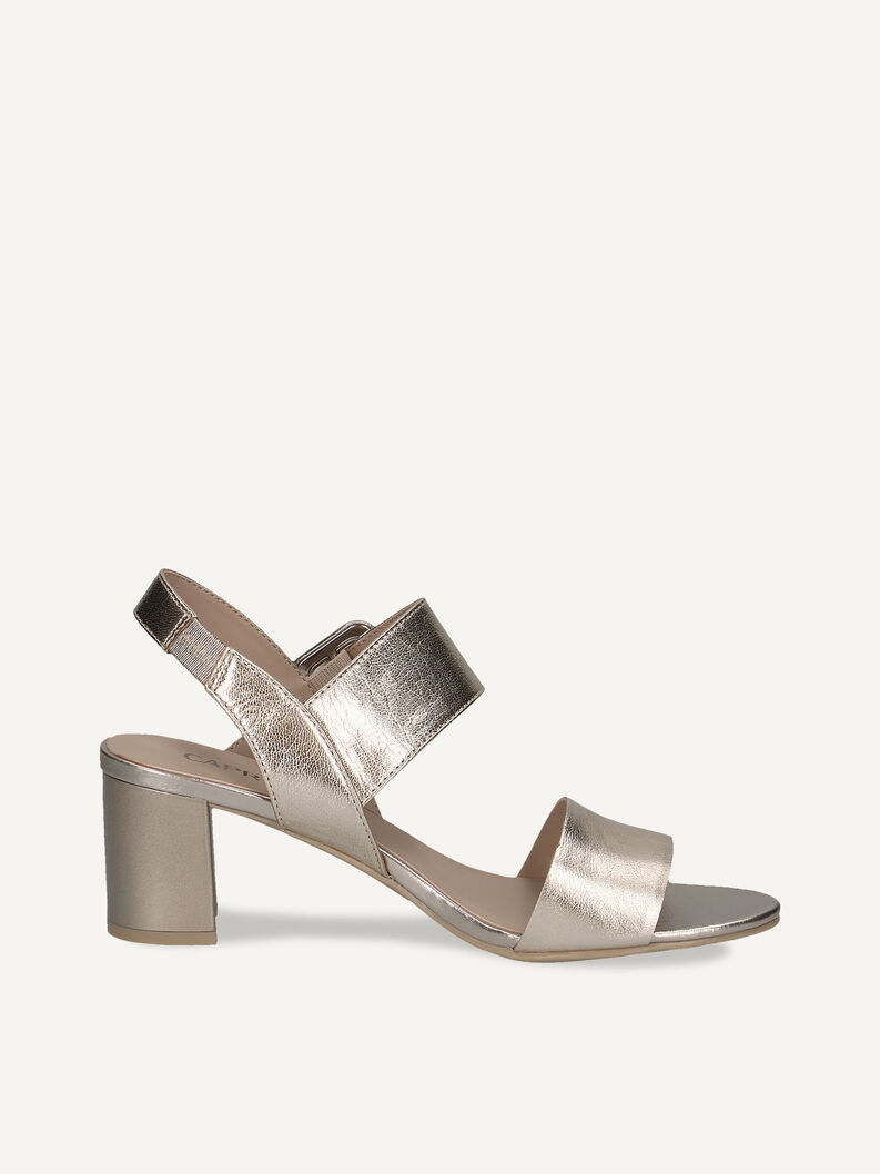 Ledersandalette - metallic, PLATIN METAL., hi-res