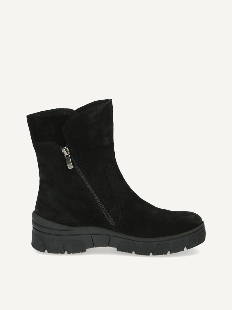 Lederstiefelette - schwarz Warmfutter, BLACK SUEDE, hi-res