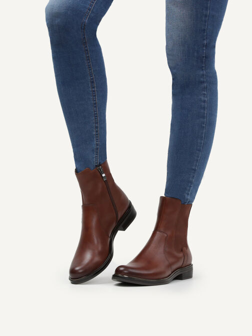 Lederstiefelette - braun, COGNAC NAPPA, hi-res