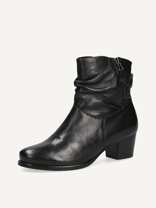Lederstiefelette - schwarz, BLACK SOFTNAP., hi-res