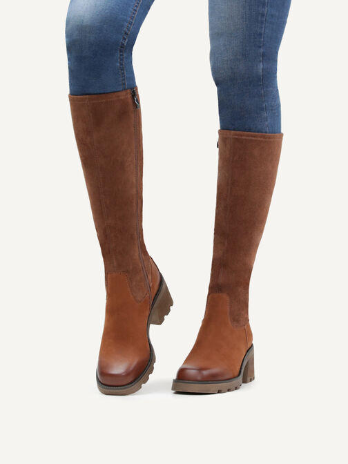 Lederstiefel - braun, COGNAC COMB, hi-res