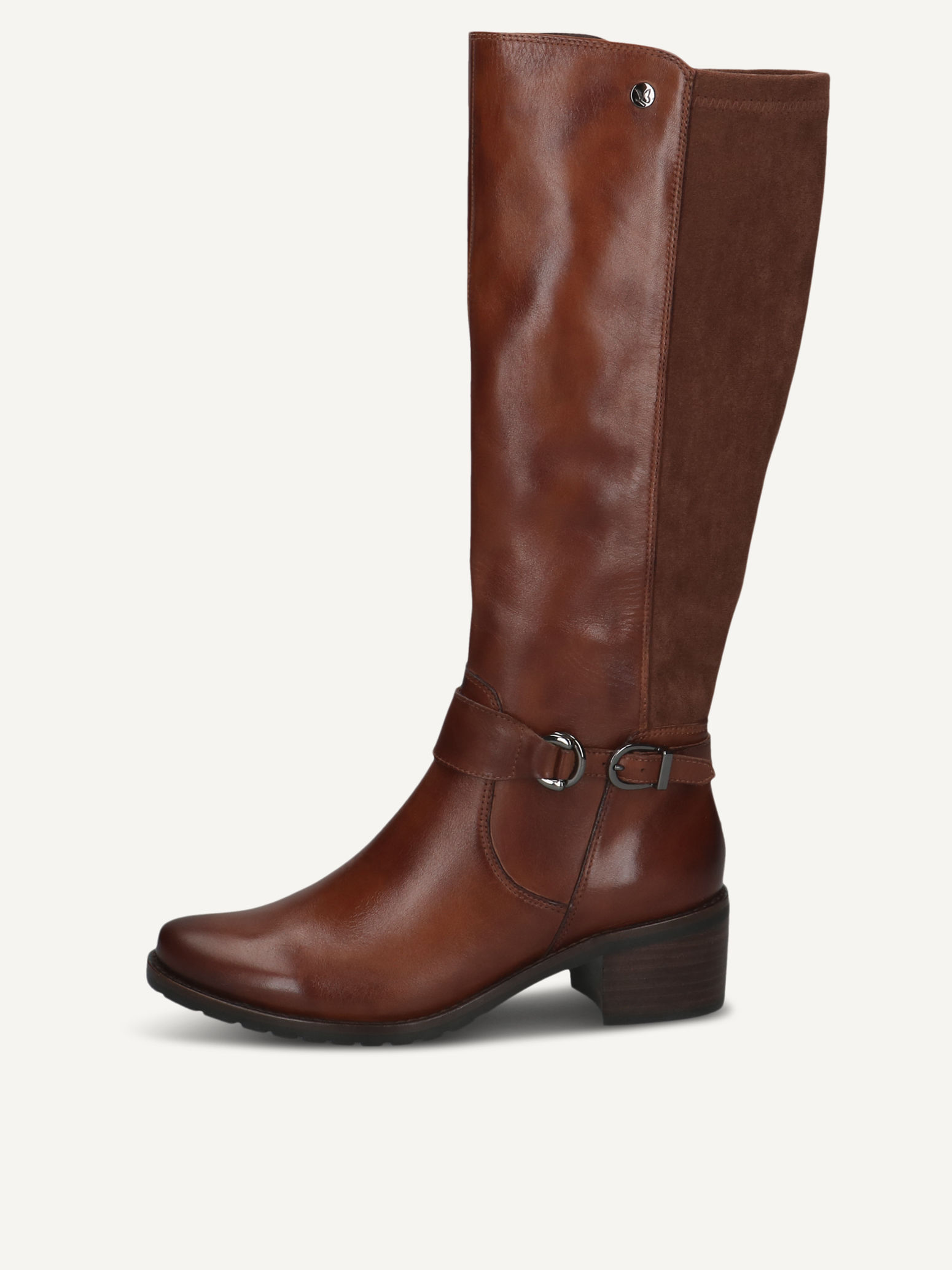 CAPRICE Bottes marron en Mlange de matriaux de cuir et textile avec Talon bloc P41 150$
