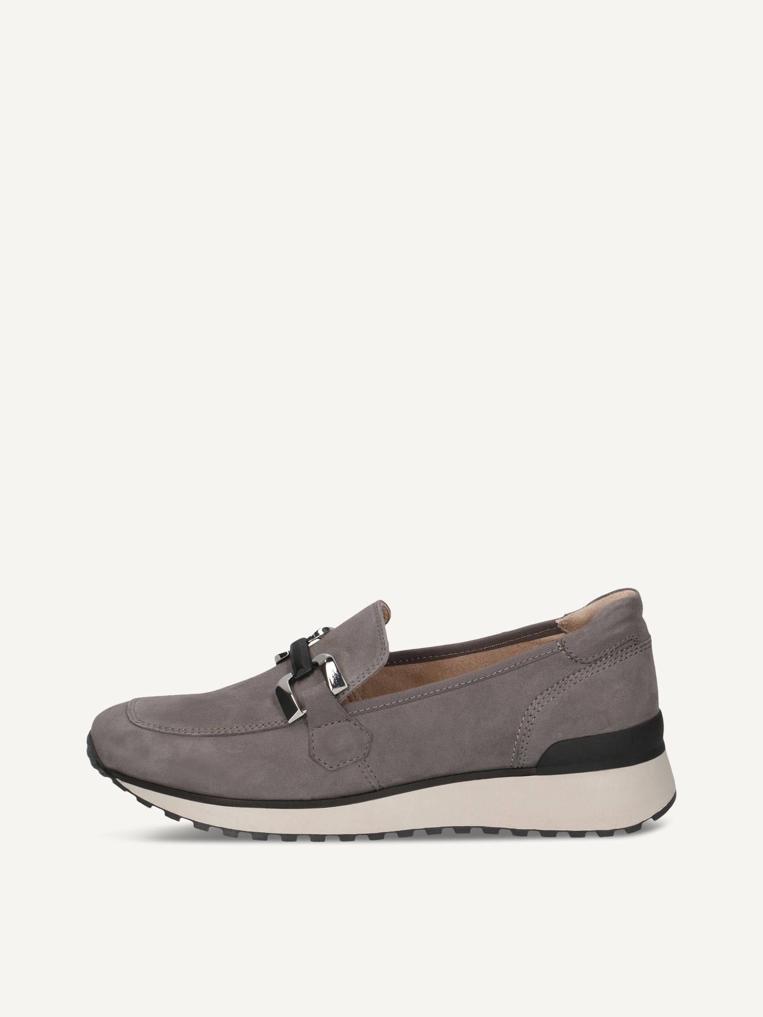 CAPRICE Slipper, grau, aus Leder mit Keilabsatz, Gr. 36