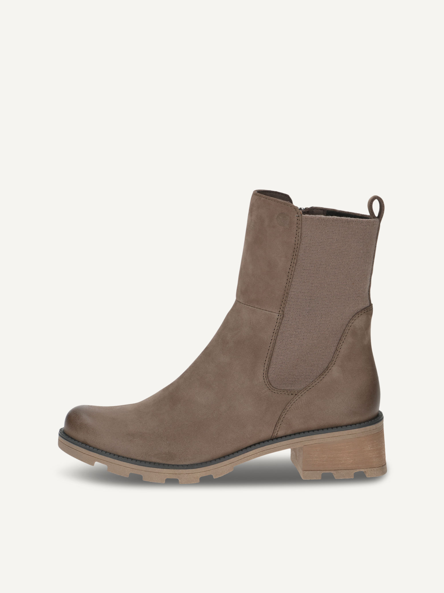CAPRICE Bootie, beige, made of Leather and synthetic with Block heel, Size 37