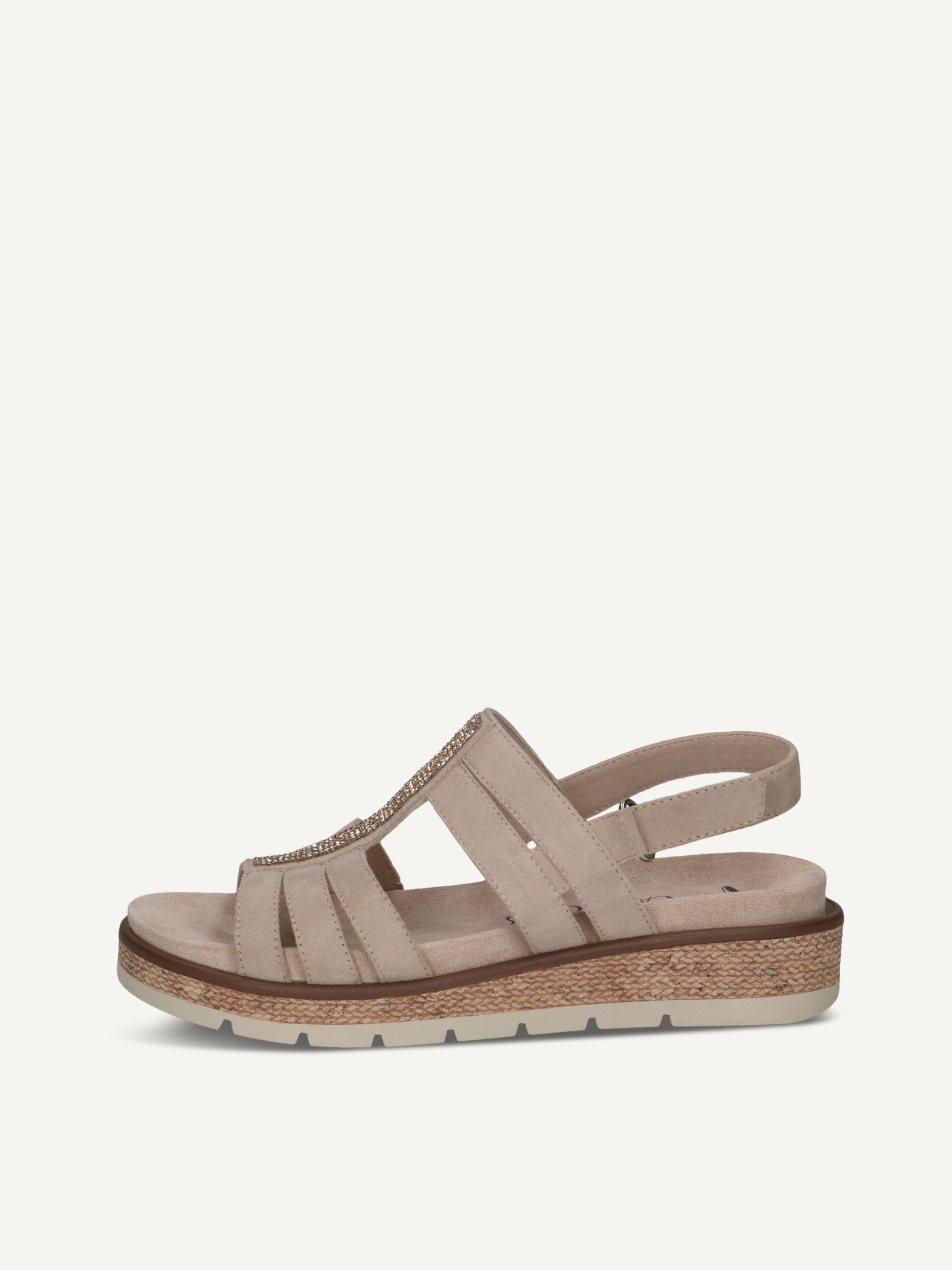 CAPRICE Sandal, , made of Leather and textile without heel, Size 40