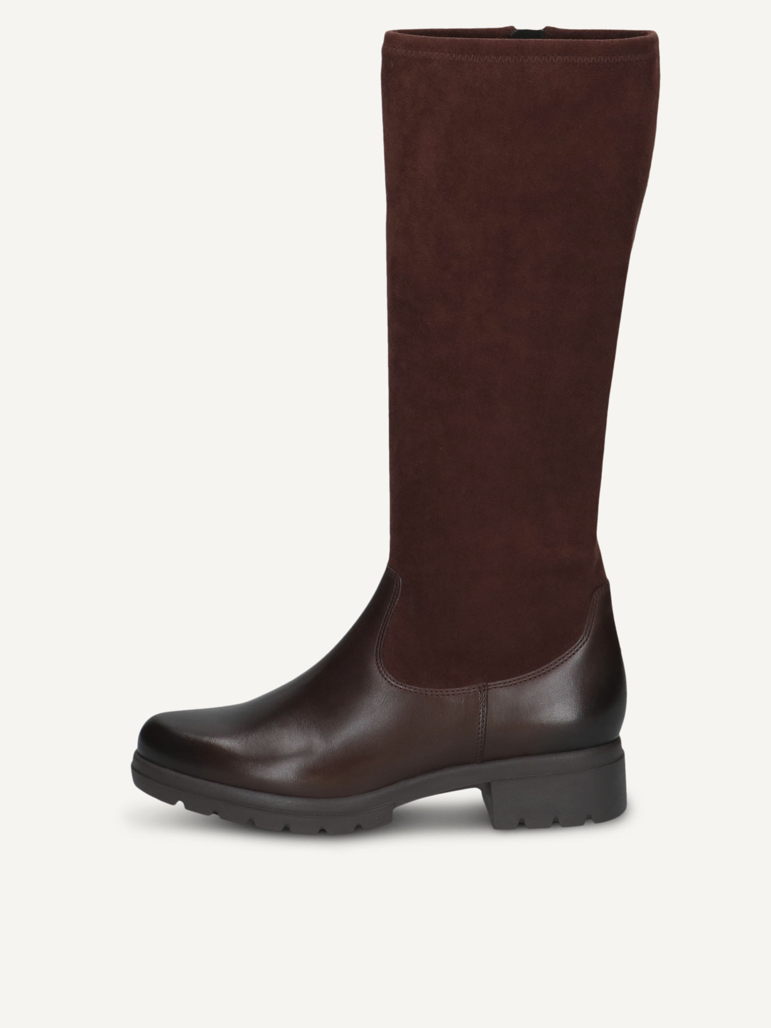 CAPRICE Bottes marron en Mlange de matriaux de cuir et textile avec Talon bloc P405 110$