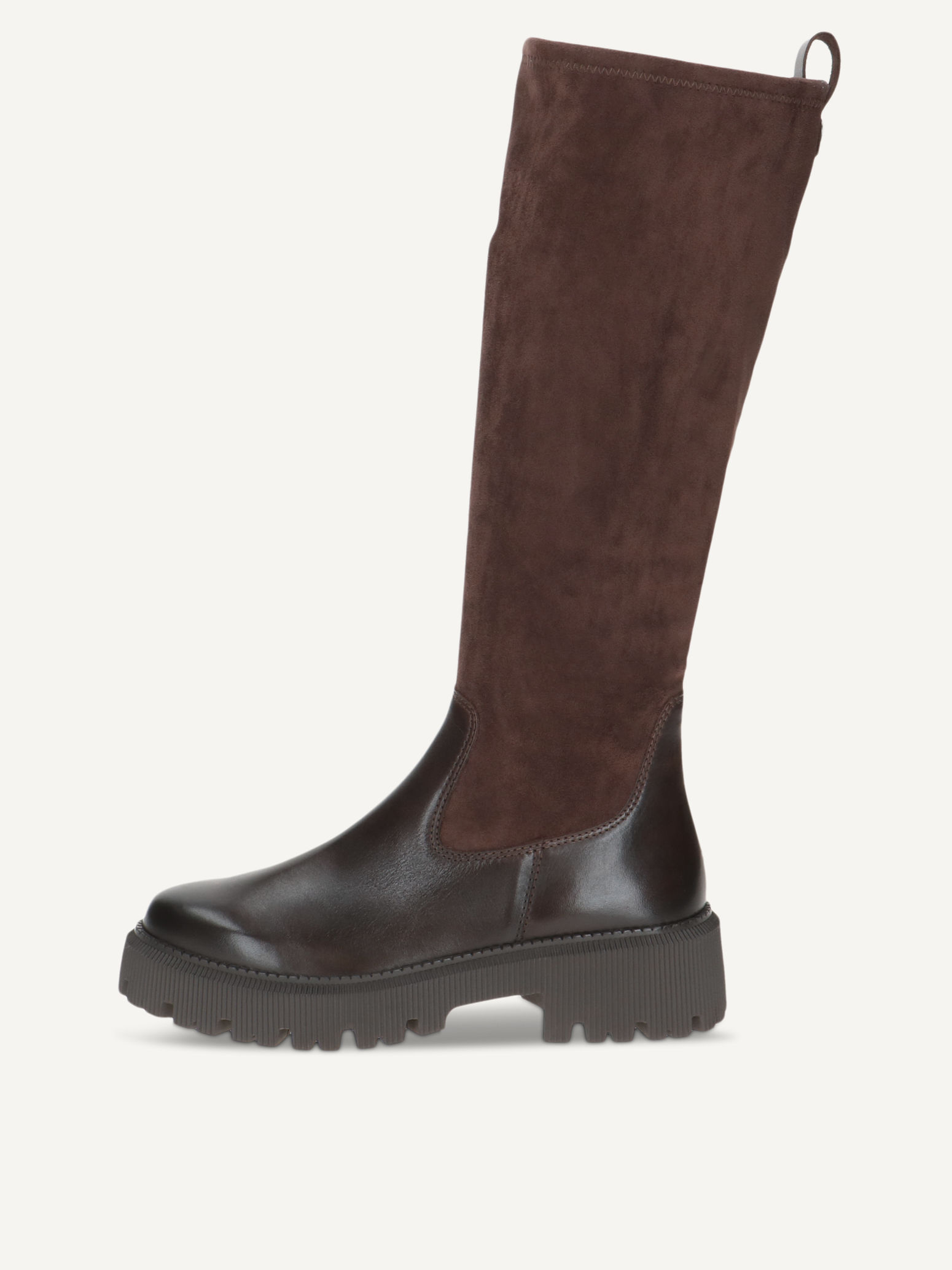 CAPRICE Stiefel, braun, aus Leder und Textil mit Blockabsatz, Gr. 38