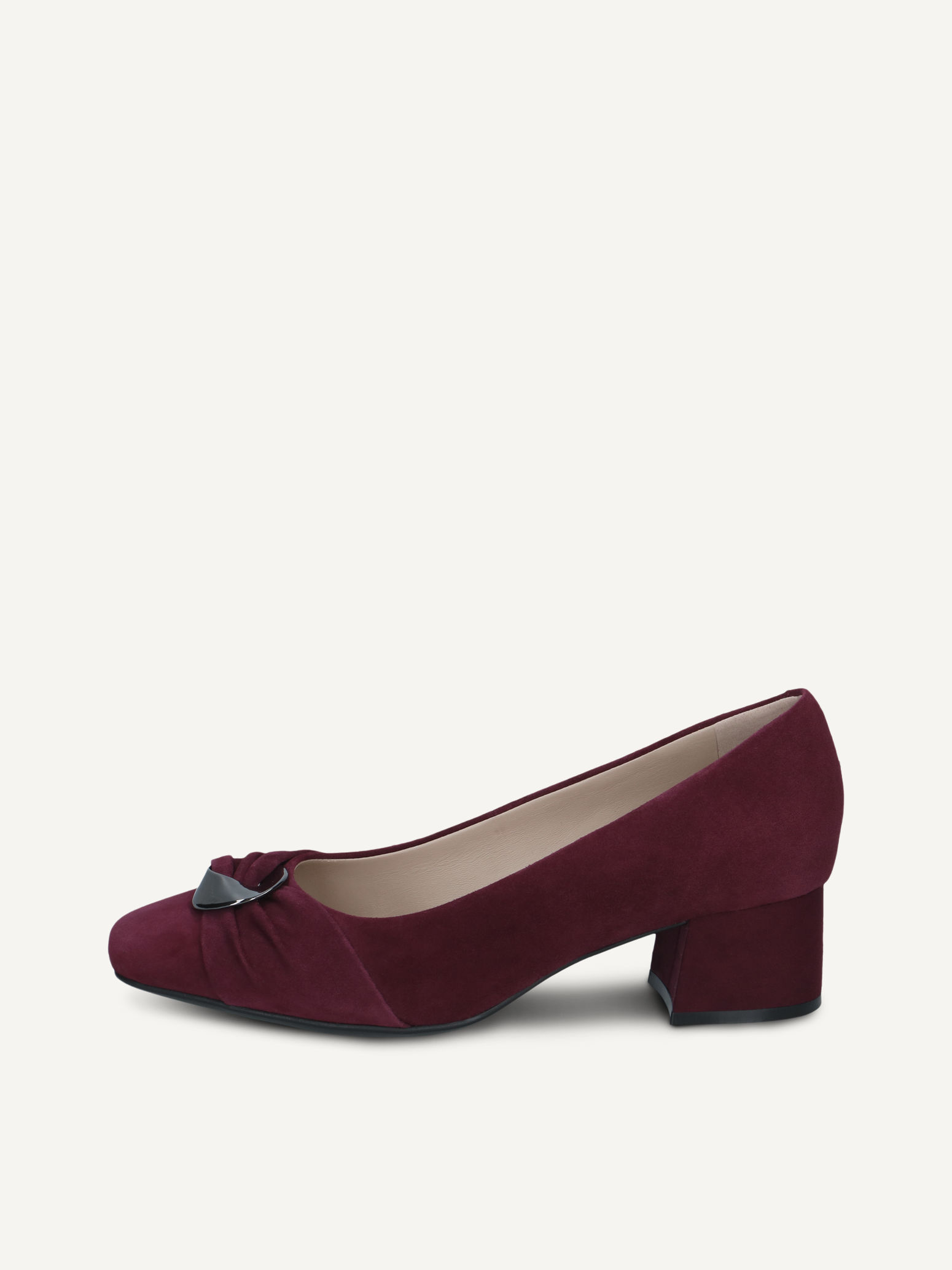 CAPRICE Escarpin rouge en Cuir avec Talon trapzode P41 90$