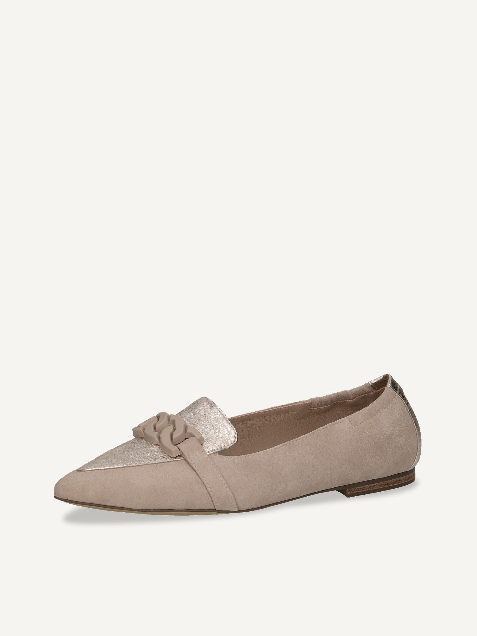 Lederballerina - beige