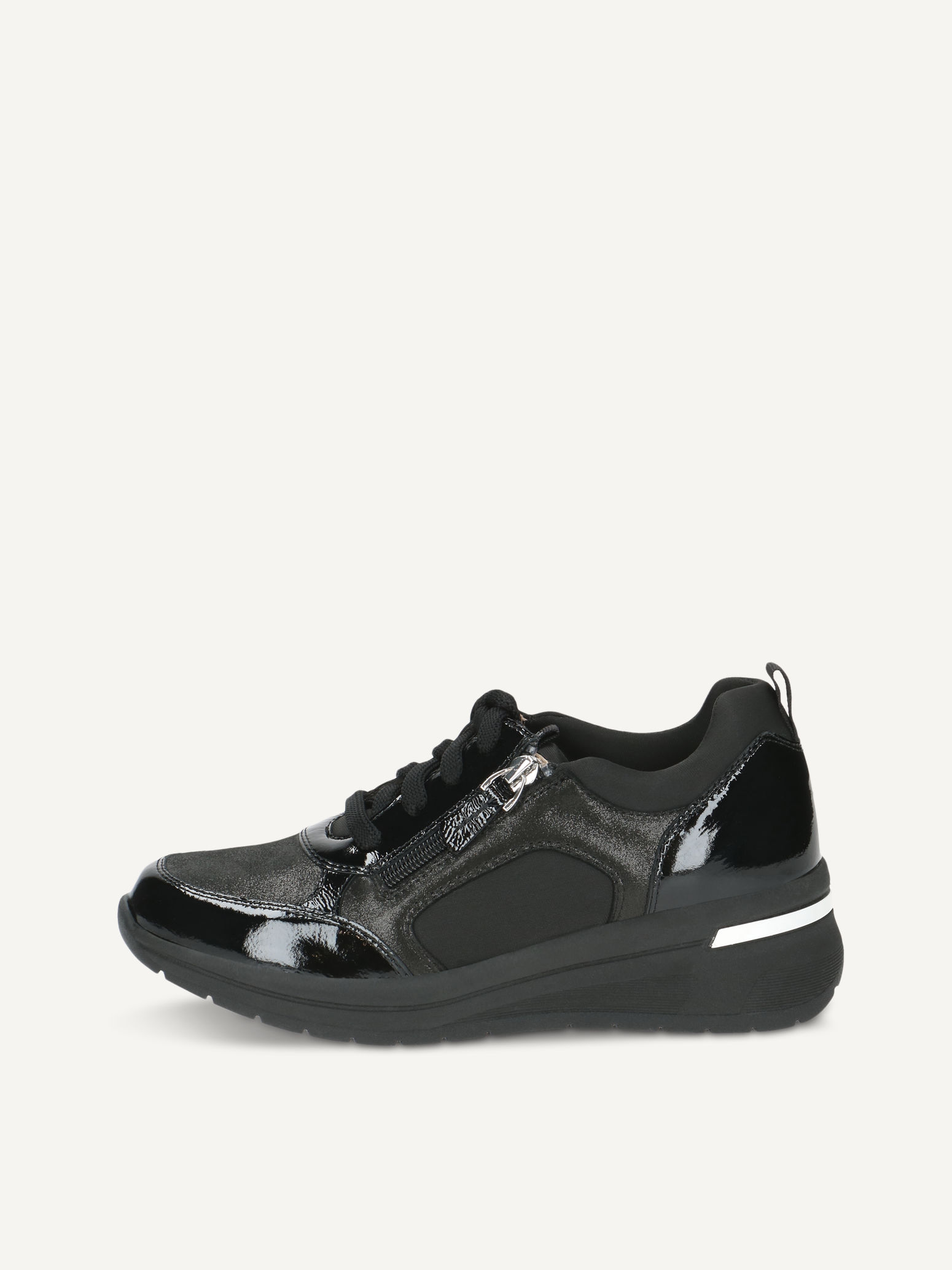 CAPRICE Sneaker, black, made of Leather and synthetic with Wedge heel, Size 36